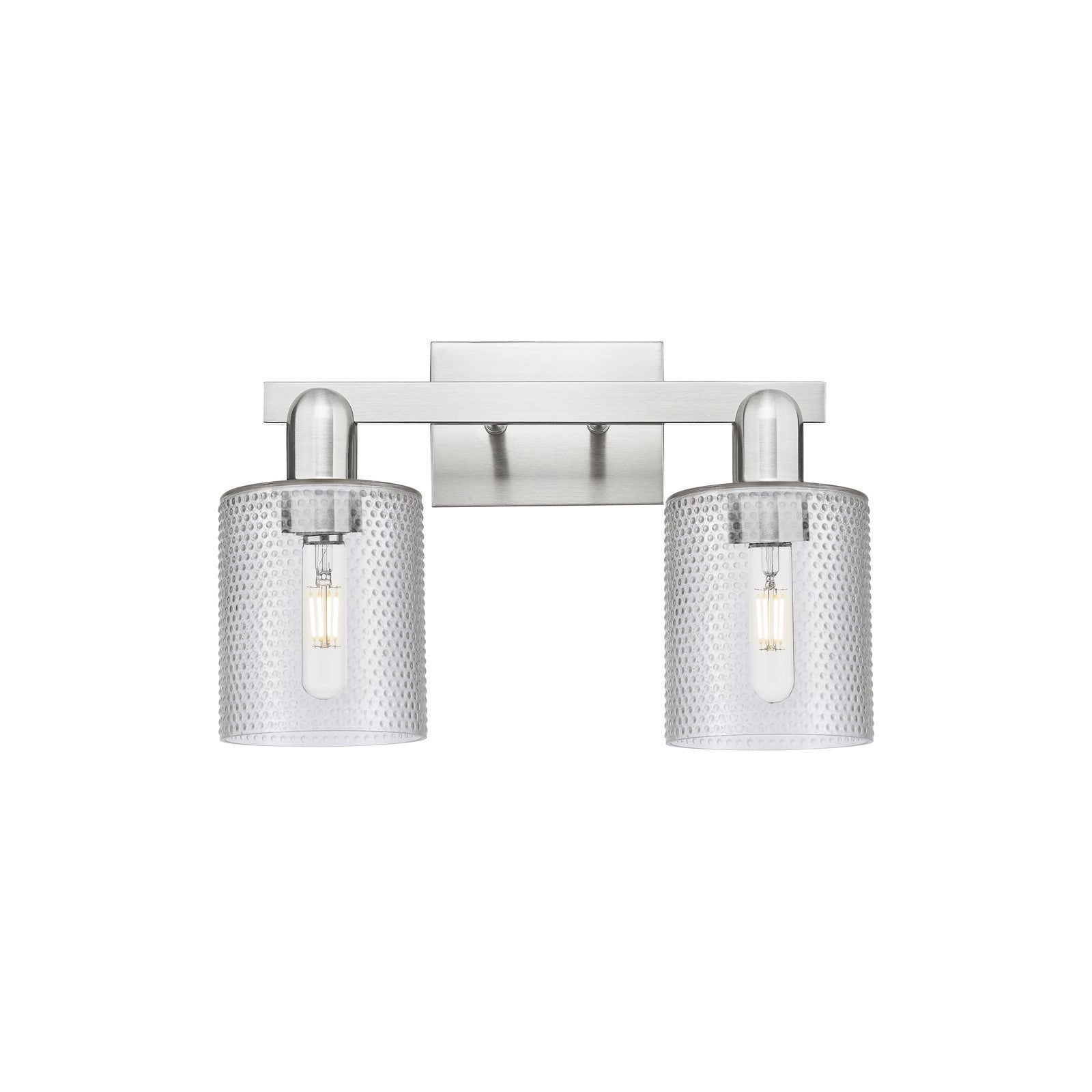 Innovations Cobbleskill 16in 2-Light Bath Vanity Light | Industrial Brushed Satin Nickel and Clear Glass | Bathroom Vanity & Powder | Model 716-2W-SN-G112