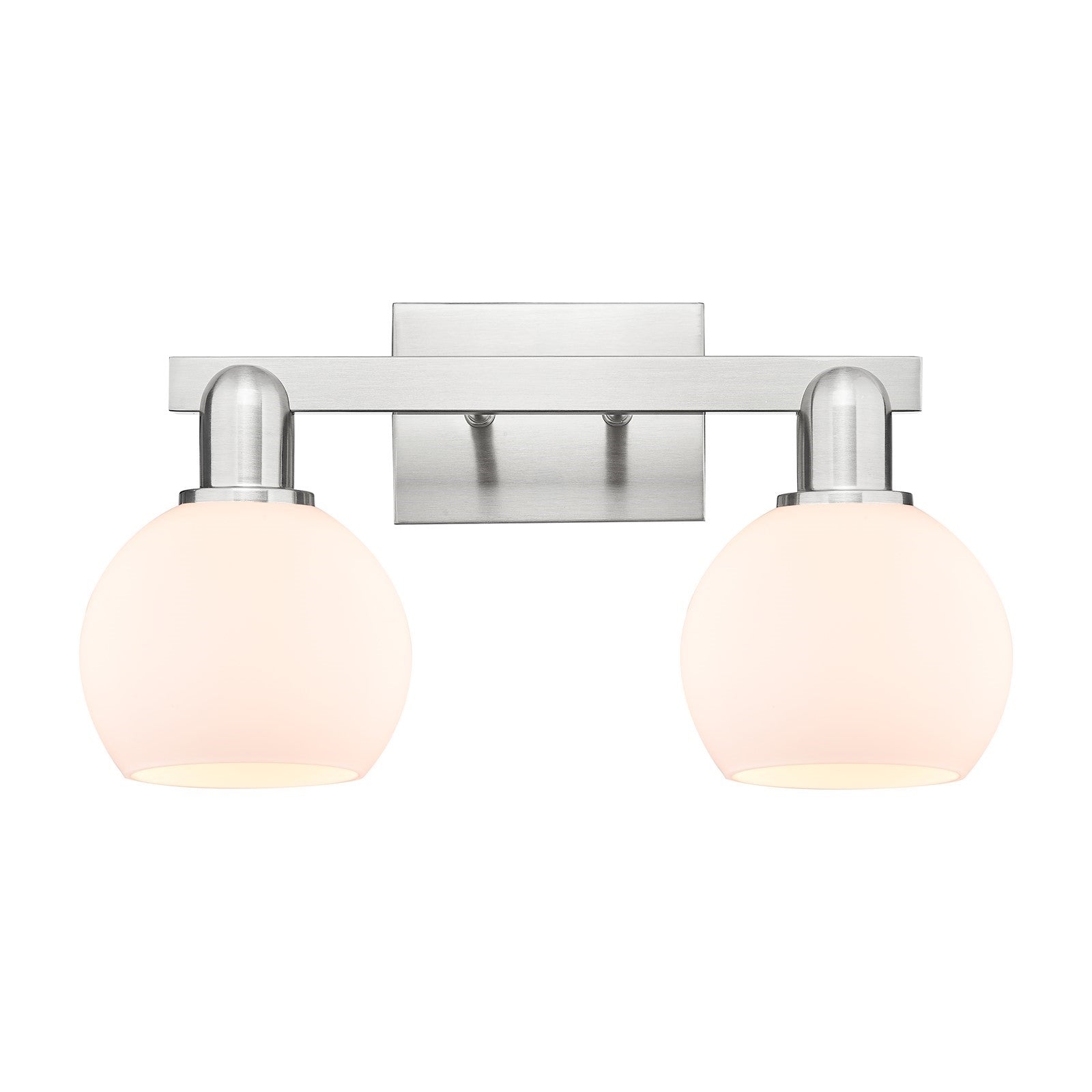 Innovations Athens 17in 2-Light Bath Vanity Light | Industrial Brushed Satin Nickel and Matte White Glass | Bathroom Vanity | Model 716-2W-SN-G121-6