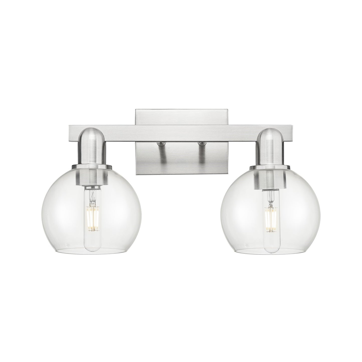Innovations Athens 17in 2-Light Bath Vanity Light | Industrial Brushed Satin Nickel and Clear Glass | Bathroom Vanity | 16.88 x | Model 716-2W-SN-G122-6