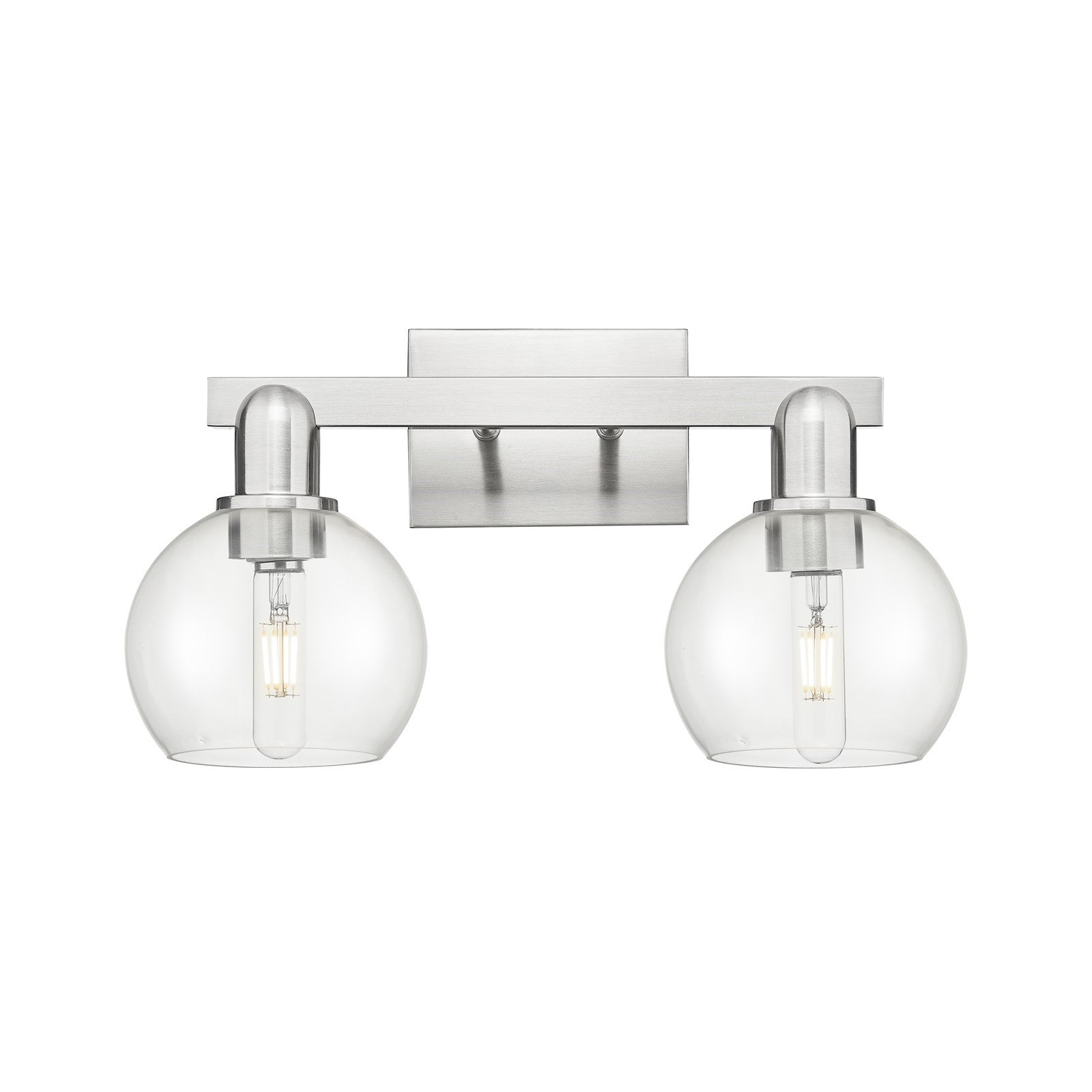Innovations Athens 17in 2-Light Bath Vanity Light | Industrial Brushed Satin Nickel and Clear Glass | Bathroom Vanity | 16.88 x | Model 716-2W-SN-G122-6