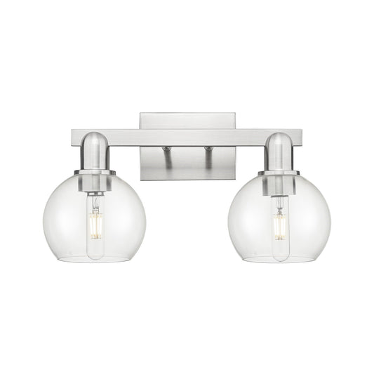 Innovations Athens 17in 2-Light Bath Vanity Light | Industrial Brushed Satin Nickel and Clear Glass | Bathroom Vanity | 16.88 x | Model 716-2W-SN-G122-6
