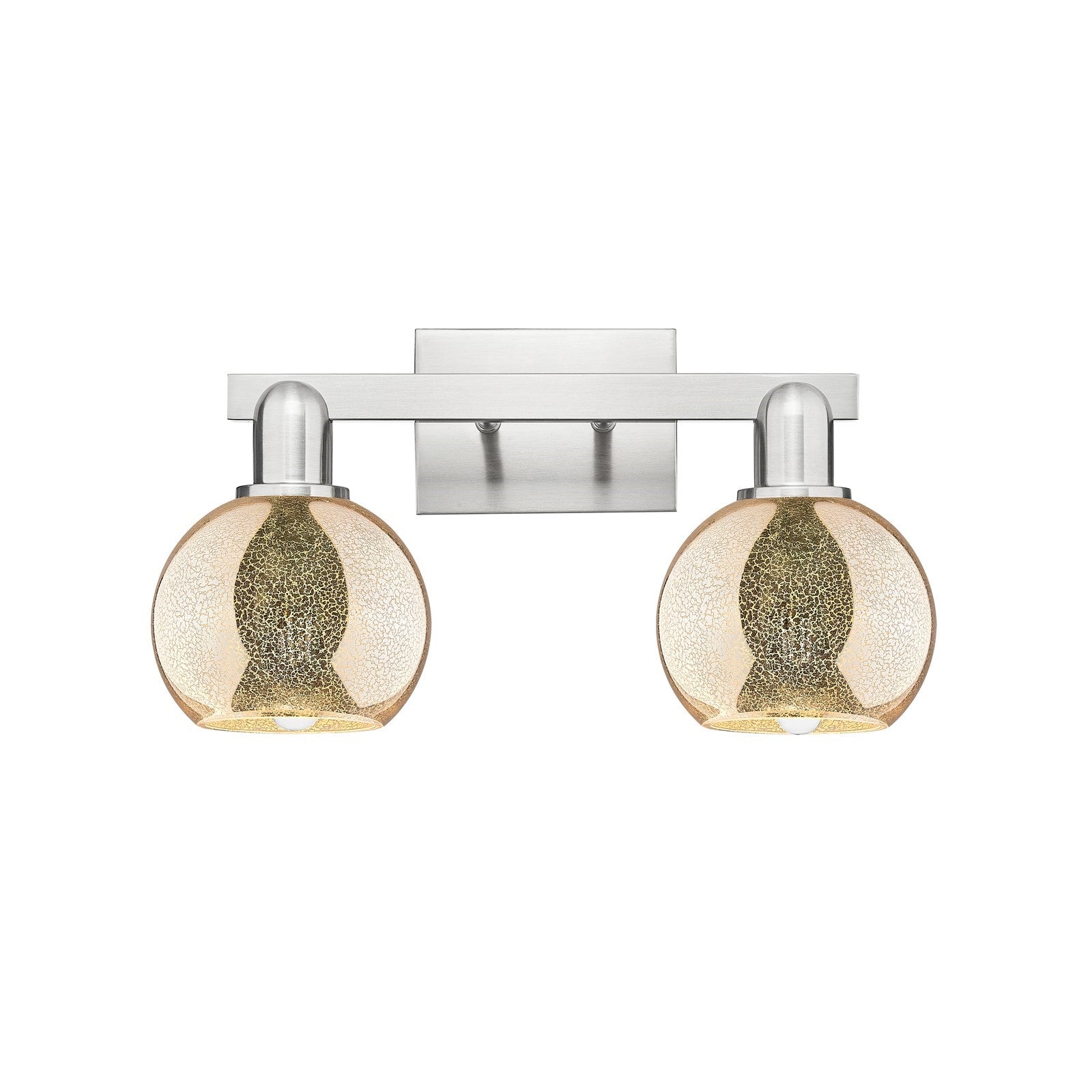 Innovations Athens 17in 2-Light Bath Vanity Light | Industrial Brushed Satin Nickel and Mercury Glass | Bathroom Vanity | 16.88 x | Model 716-2W-SN-G128-6