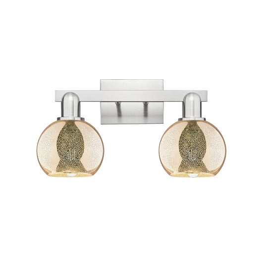 Innovations Athens 17in 2-Light Bath Vanity Light | Industrial Brushed Satin Nickel and Mercury Glass | Bathroom Vanity | 16.88 x | Model 716-2W-SN-G128-6