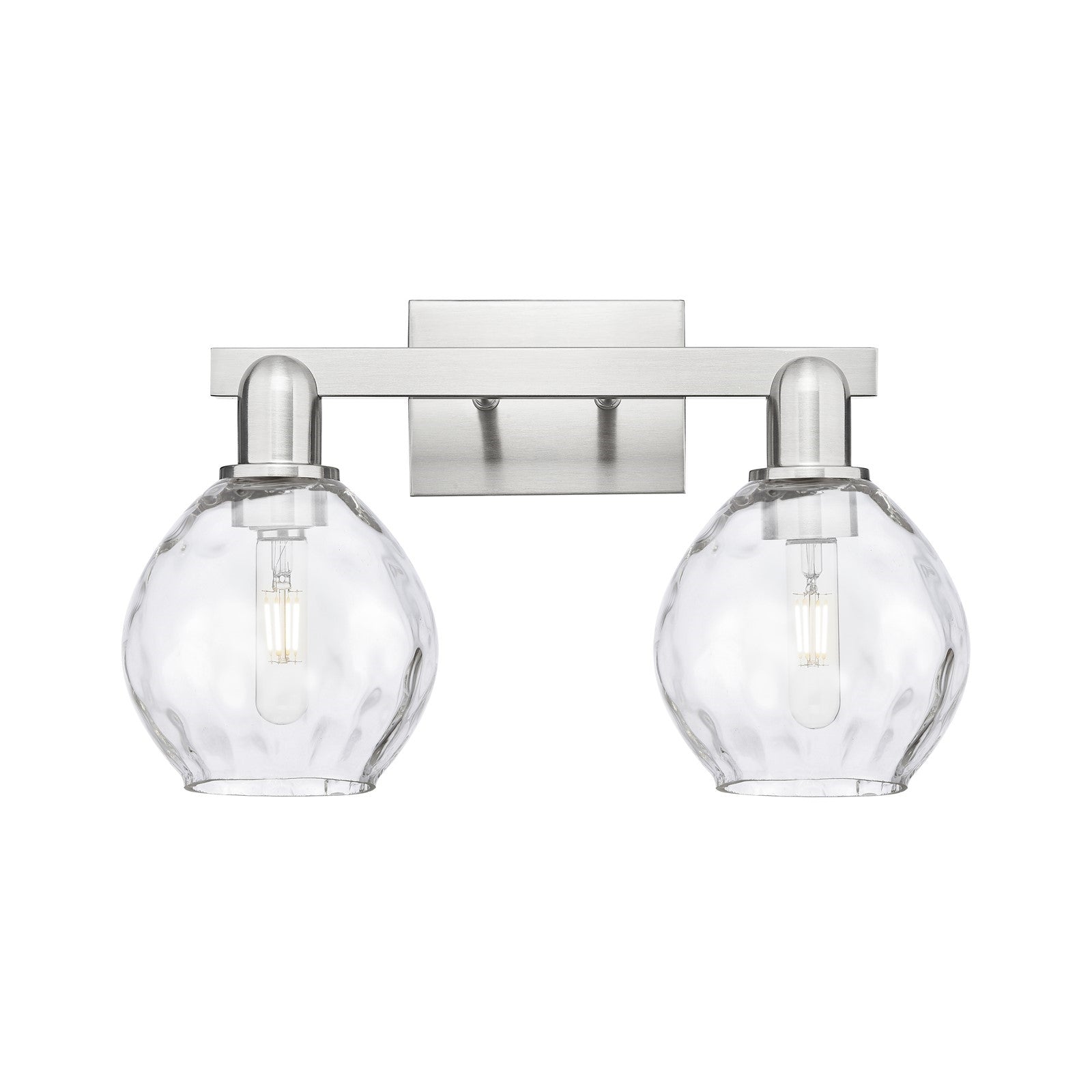 Innovations Waverly 17in 2-Light Bath Vanity | Industrial Brushed Satin Nickel and Clear Glass | Bathroom Vanity Light | 17 x 10.25 | Model 716-2W-SN-G362