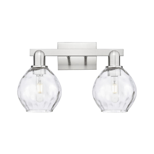 Innovations Waverly 17in 2-Light Bath Vanity | Industrial Brushed Satin Nickel and Clear Glass | Bathroom Vanity Light | 17 x 10.25 | Model 716-2W-SN-G362