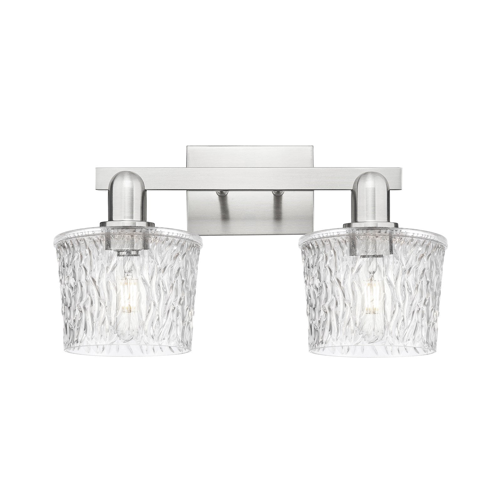 Innovations Niagara 18in 2-Light Bath Vanity Light | Industrial Brushed Satin Nickel and Clear Glass | Bathroom Vanity | 17.5 x | Model 716-2W-SN-G402