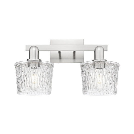 Innovations Niagara 18in 2-Light Bath Vanity Light | Industrial Brushed Satin Nickel and Clear Glass | Bathroom Vanity | 17.5 x | Model 716-2W-SN-G402