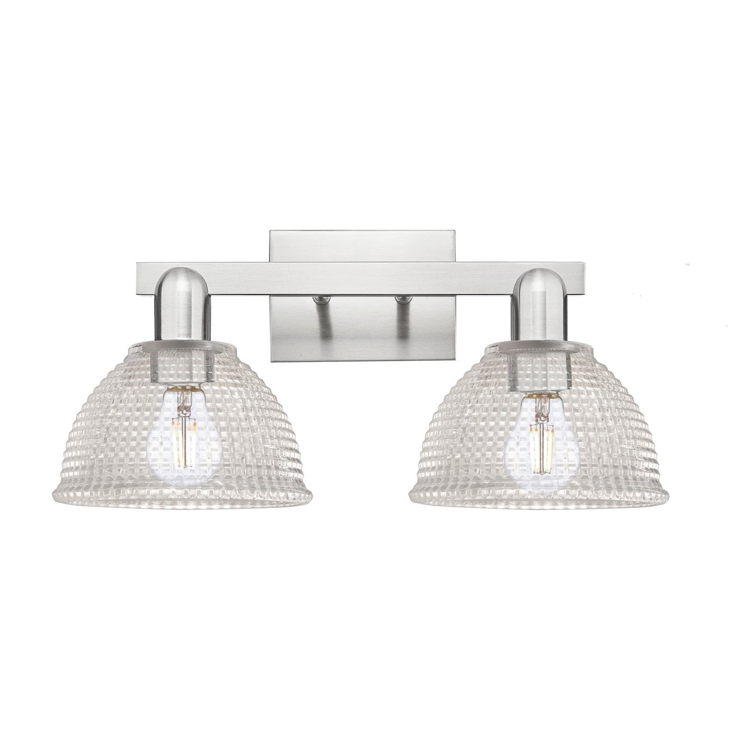 Innovations Arietta 19in 2-Light Bath Vanity | Industrial Brushed Satin Nickel and Clear Glass | Bathroom Vanity Light | 19 x 8.5 x | Model 716-2W-SN-G422