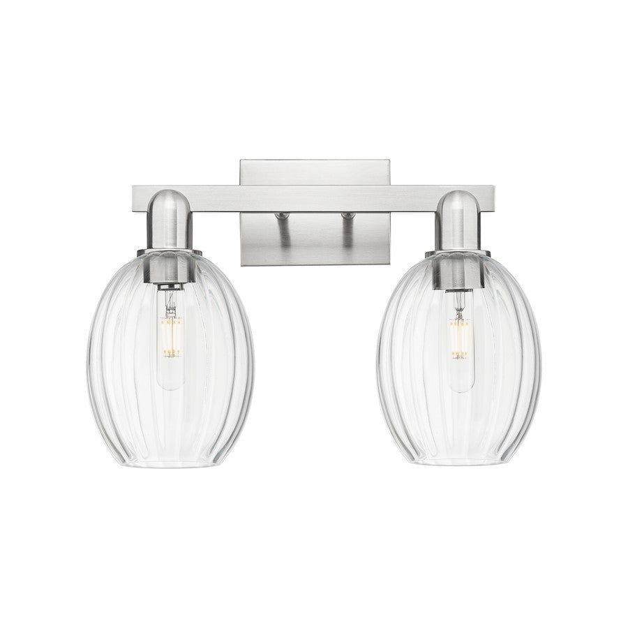 Innovations Preston 2Lt 16" Bell Bath, Satin Nickel/Clear - 716-2W-SN-G459-6CL