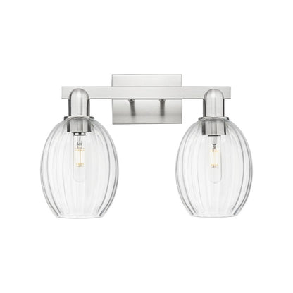 Innovations Preston 2Lt 16" Bell Bath, Satin Nickel/Clear - 716-2W-SN-G459-6CL