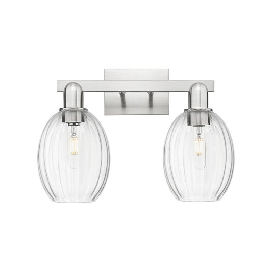 Innovations Preston 2Lt 16" Bell Bath, Satin Nickel/Clear - 716-2W-SN-G459-6CL