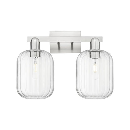 Innovations Preston 2Lt 16" Jar Bath, Satin Nickel/Clear - 716-2W-SN-G460-7CL