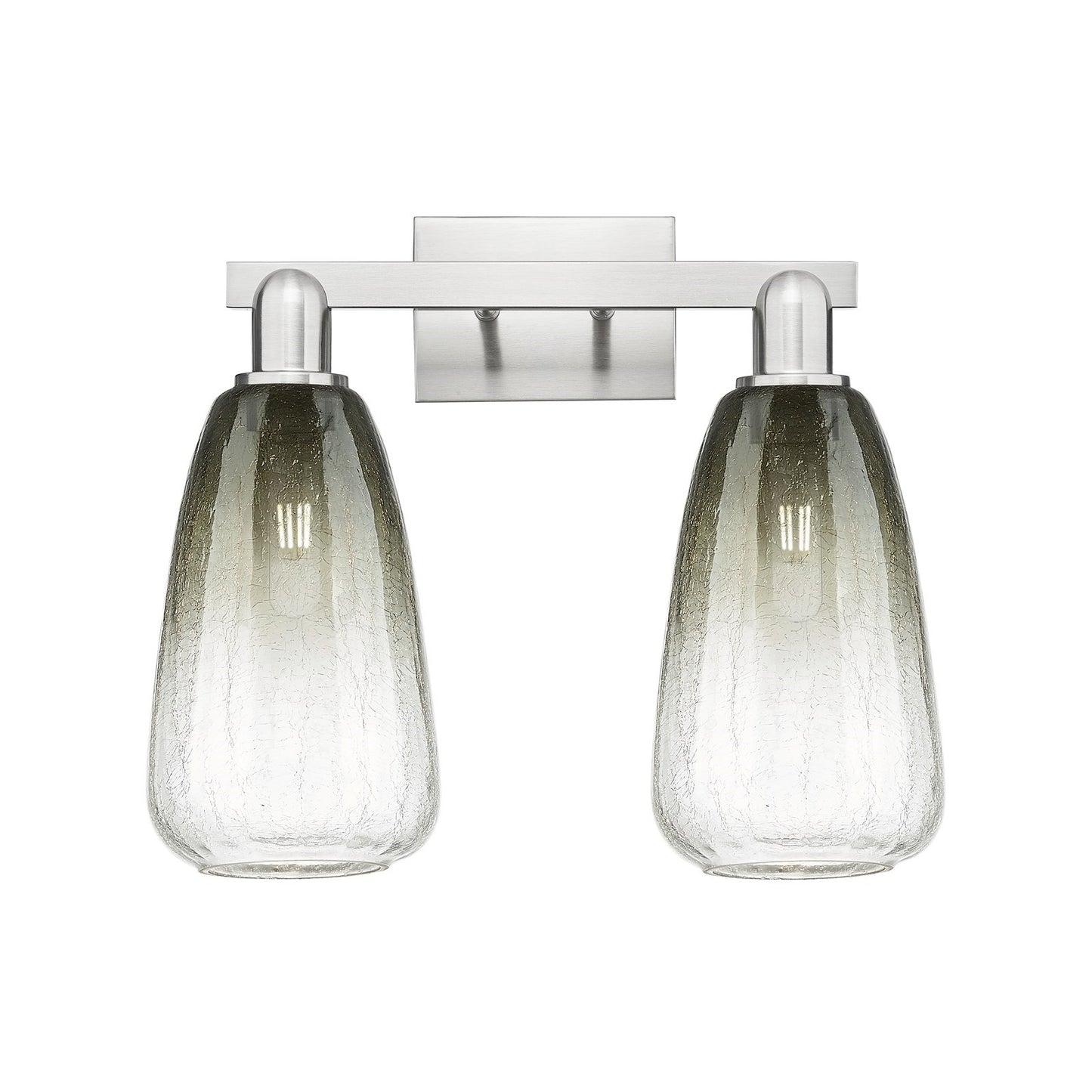 Innovations Brookhaven Almond 17in 2-Light Bath Vanity Light | Industrial Brushed Satin Nickel and Slate Glass | Bathroom | Model 716-2W-SN-G480-6SL