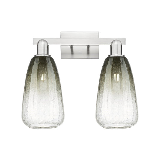 Innovations Brookhaven Almond 17in 2-Light Bath Vanity Light | Industrial Brushed Satin Nickel and Slate Glass | Bathroom | Model 716-2W-SN-G480-6SL