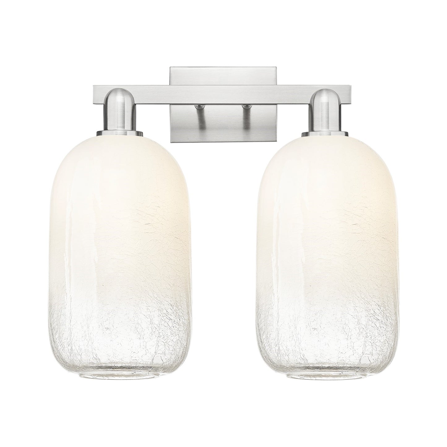 Innovations Brookhaven Cloche 18in 2-Light Bath Vanity Light | Industrial Brushed Satin Nickel and Opal Glass | Bathroom Vanity | Model 716-2W-SN-G482-7OP