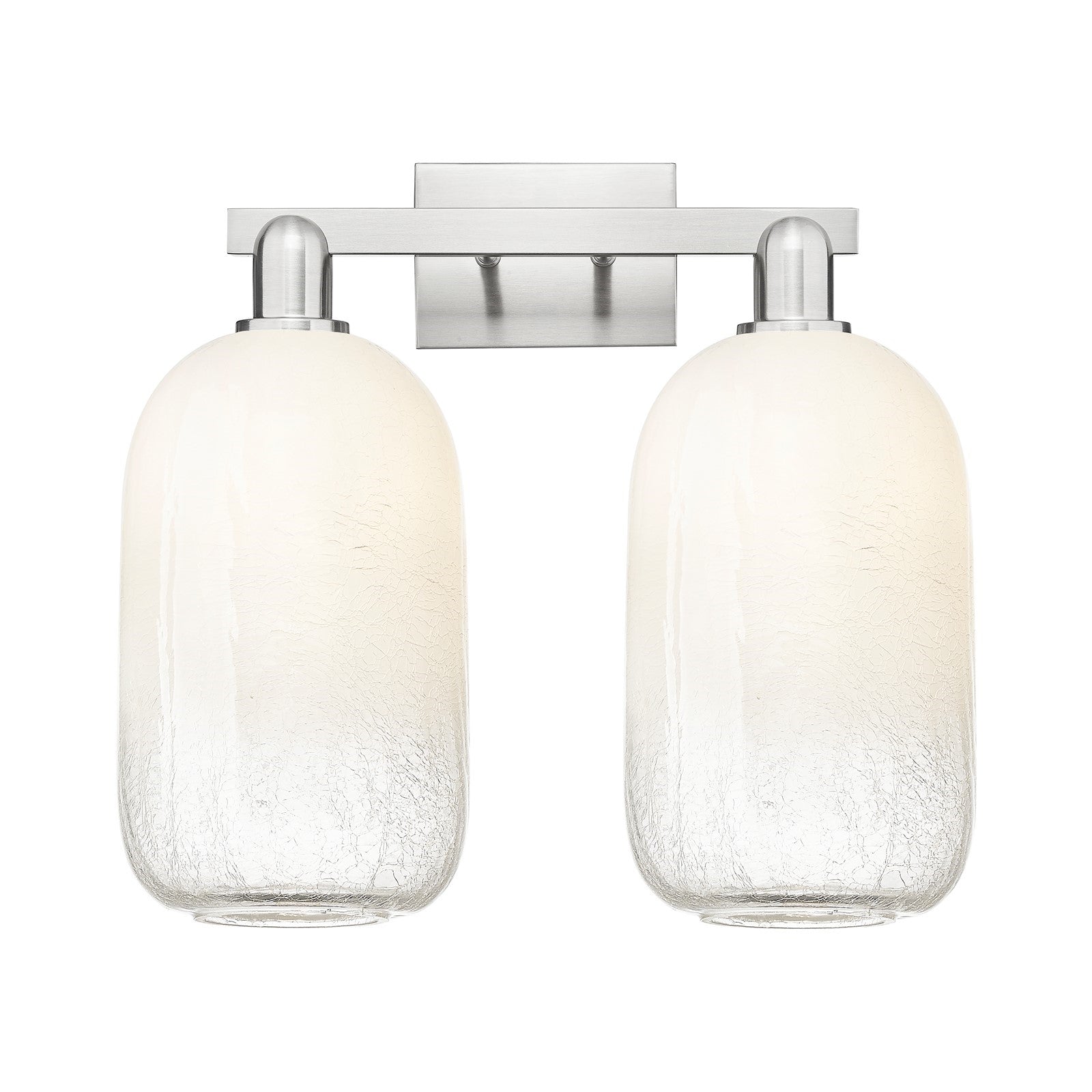Innovations Brookhaven Cloche 18in 2-Light Bath Vanity Light | Industrial Brushed Satin Nickel and Opal Glass | Bathroom Vanity | Model 716-2W-SN-G482-7OP