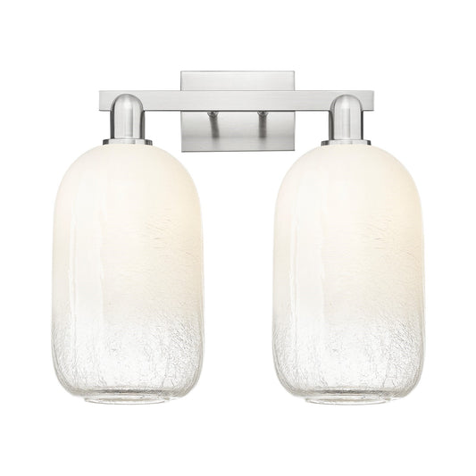 Innovations Brookhaven Cloche 18in 2-Light Bath Vanity Light | Industrial Brushed Satin Nickel and Opal Glass | Bathroom Vanity | Model 716-2W-SN-G482-7OP