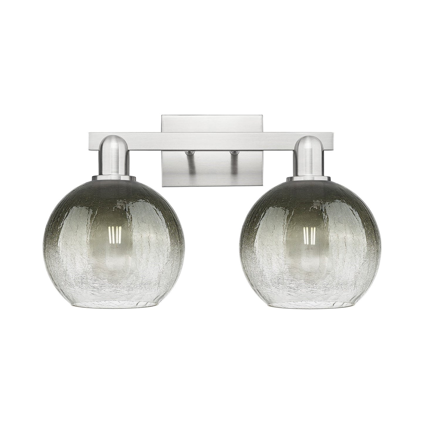 Innovations Brookhaven Globe 18in 2-Light Bath Vanity Light | Industrial Brushed Satin Nickel and Slate Glass | Bathroom Vanity | Model 716-2W-SN-G483-8SL