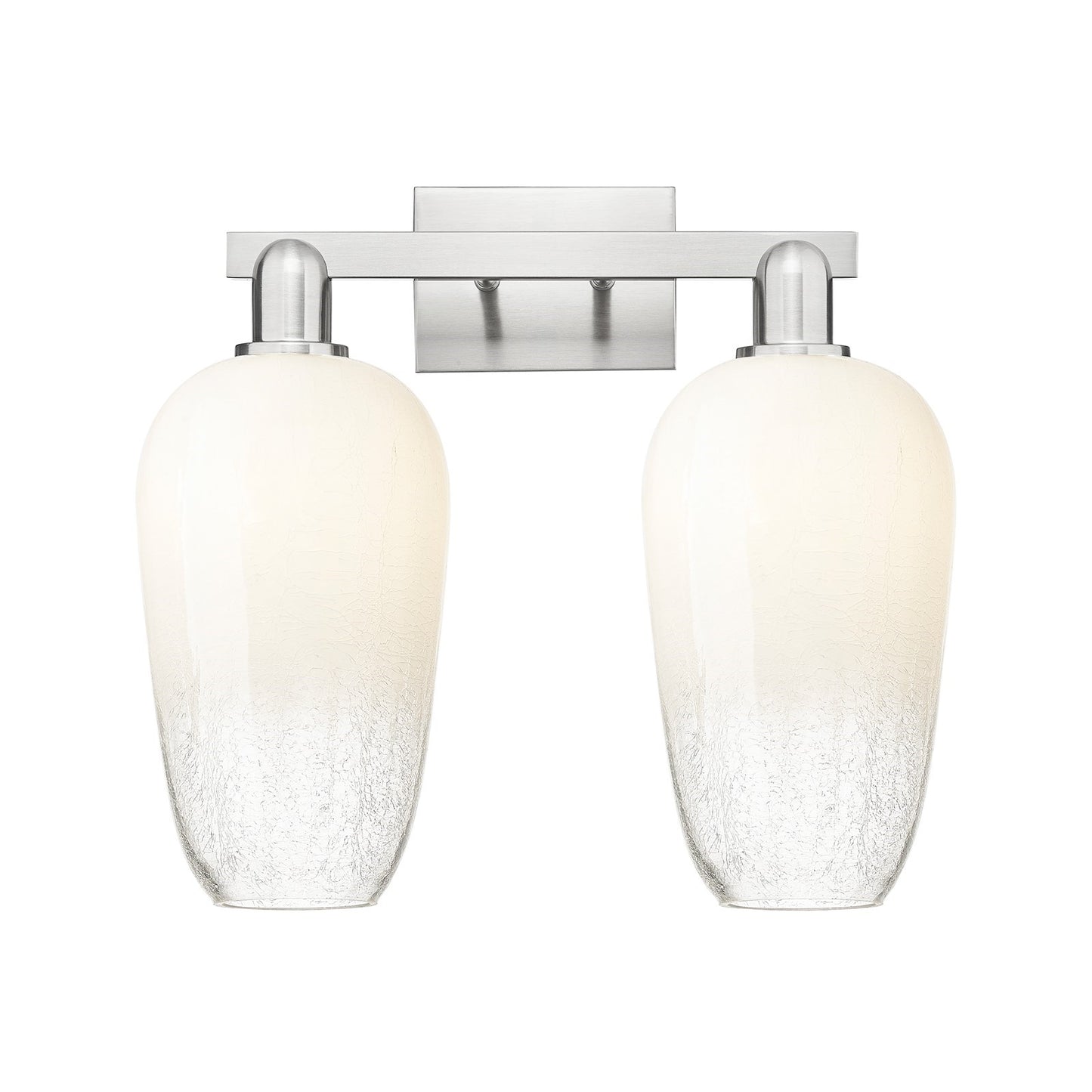 Innovations Brookhaven Flute 18in 2-Light Bath Vanity Light | Industrial Brushed Satin Nickel and Opal Glass | Bathroom & | Model 716-2W-SN-G484-7OP