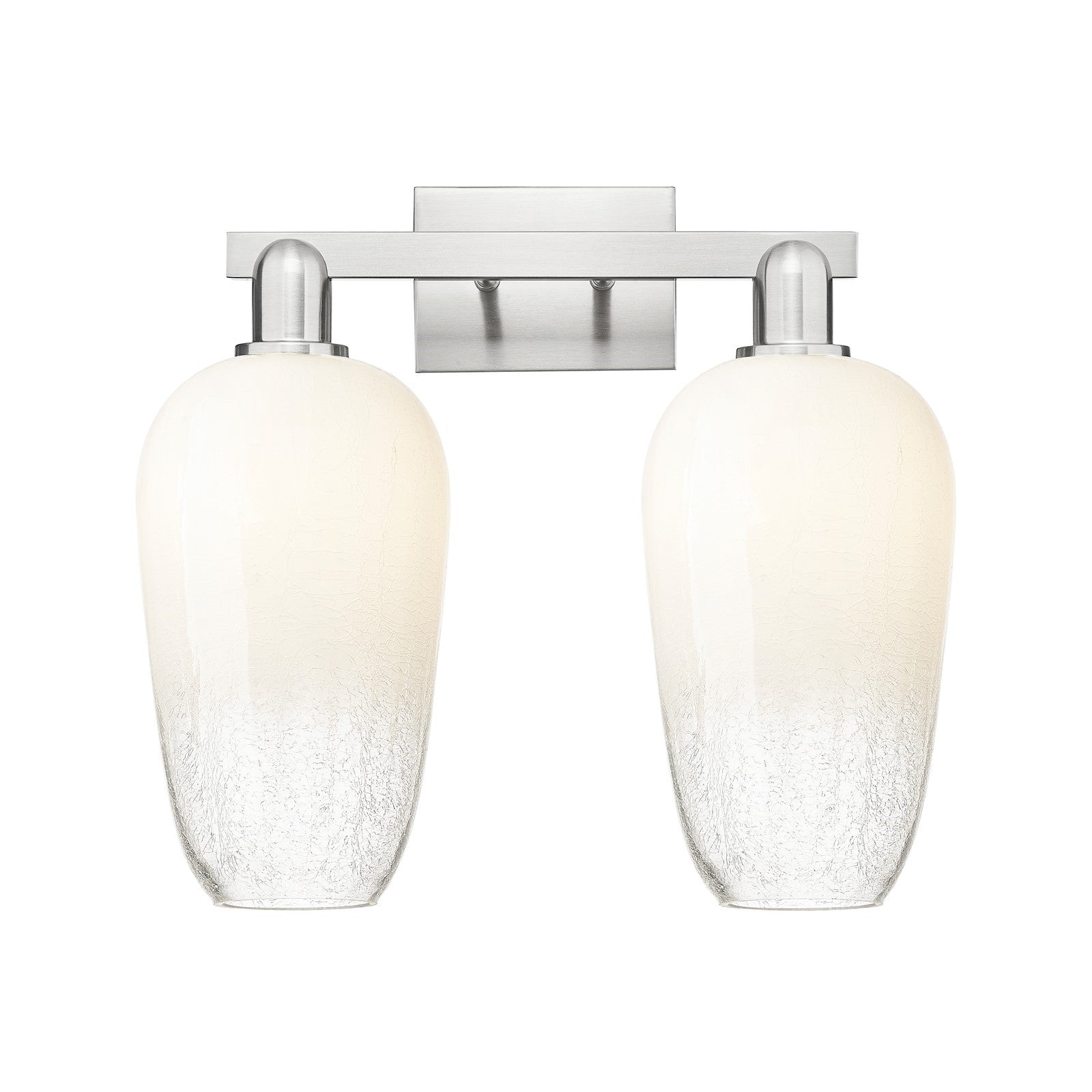 Innovations Brookhaven Flute 18in 2-Light Bath Vanity Light | Industrial Brushed Satin Nickel and Opal Glass | Bathroom & | Model 716-2W-SN-G484-7OP