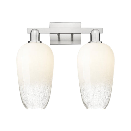 Innovations Brookhaven Flute 18in 2-Light Bath Vanity Light | Industrial Brushed Satin Nickel and Opal Glass | Bathroom & | Model 716-2W-SN-G484-7OP