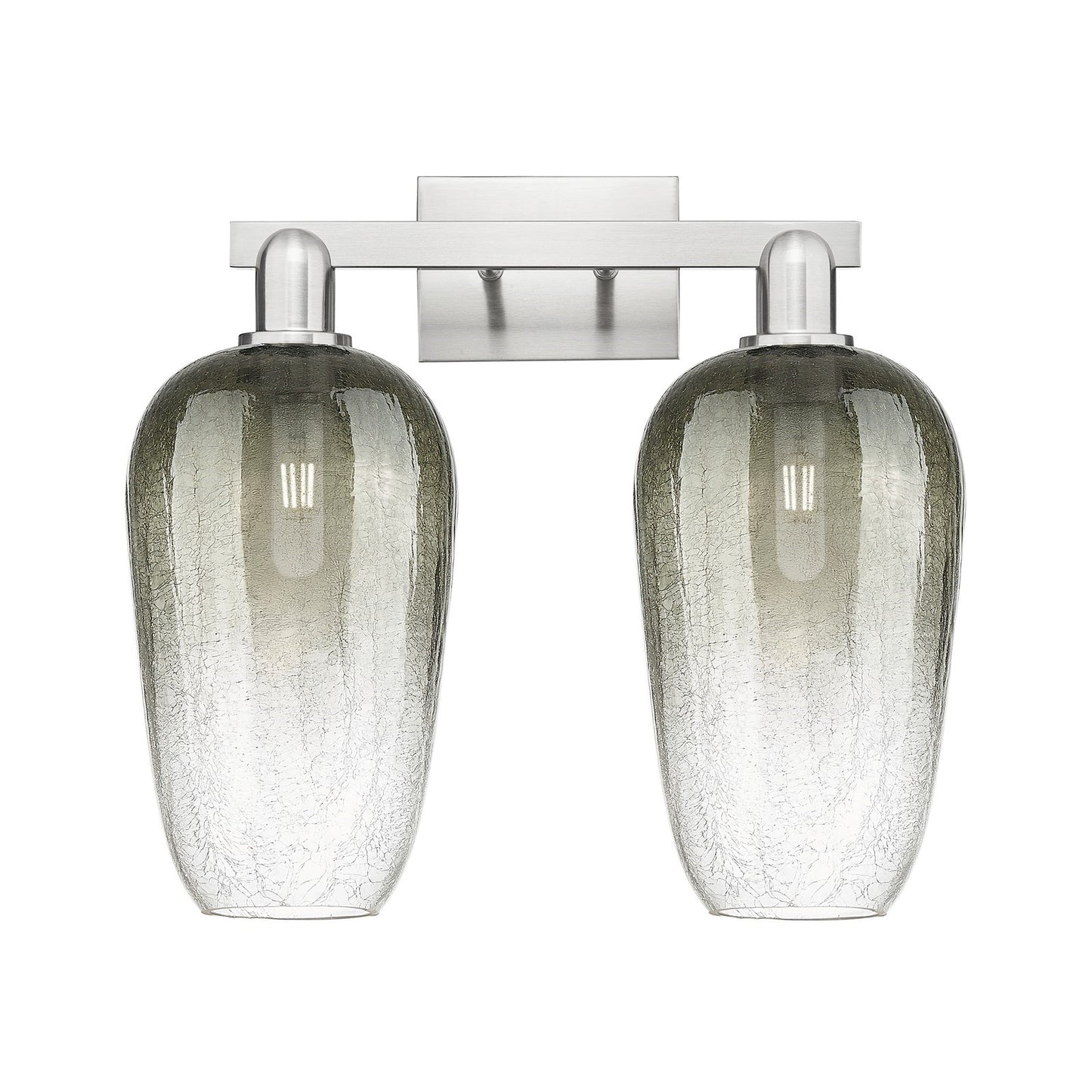 Innovations Brookhaven Flute 18in 2-Light Bath Vanity Light | Industrial Brushed Satin Nickel and Slate Glass | Bathroom Vanity | Model 716-2W-SN-G484-7SL
