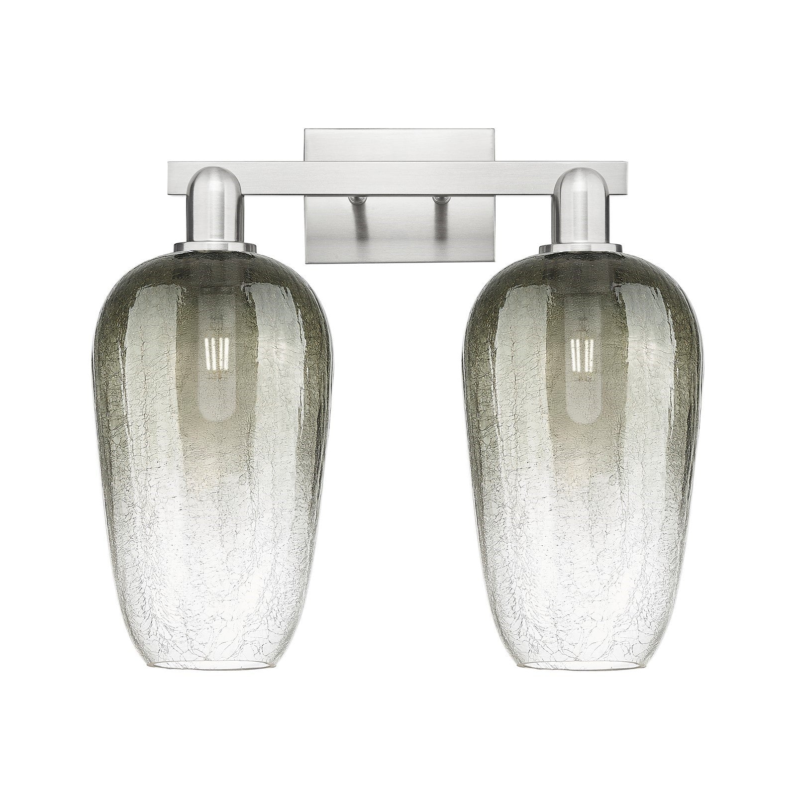 Innovations Brookhaven Flute 18in 2-Light Bath Vanity Light | Industrial Brushed Satin Nickel and Slate Glass | Bathroom Vanity | Model 716-2W-SN-G484-7SL