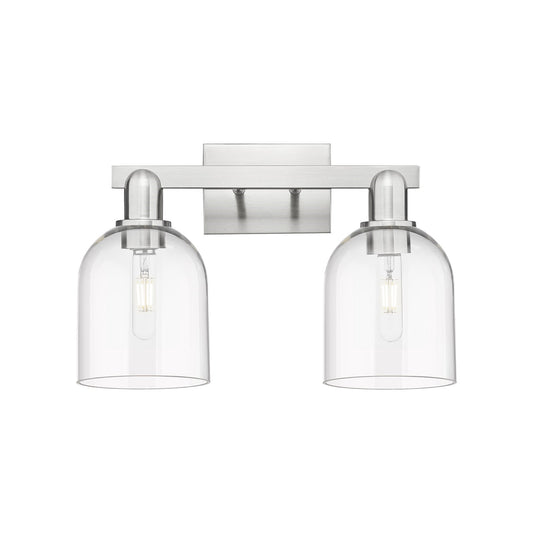 Innovations Bella 2-Light 17in Bath Vanity Light | Industrial Brushed Satin Nickel and Clear Glass | Bathroom Vanity & Powder | Model 716-2W-SN-G558-6CL