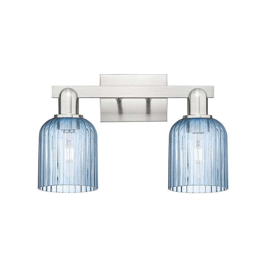 Innovations Bridal Veil 2Lt 16" Bath, Satin Nickel/Blue - 716-2W-SN-G559-5BL