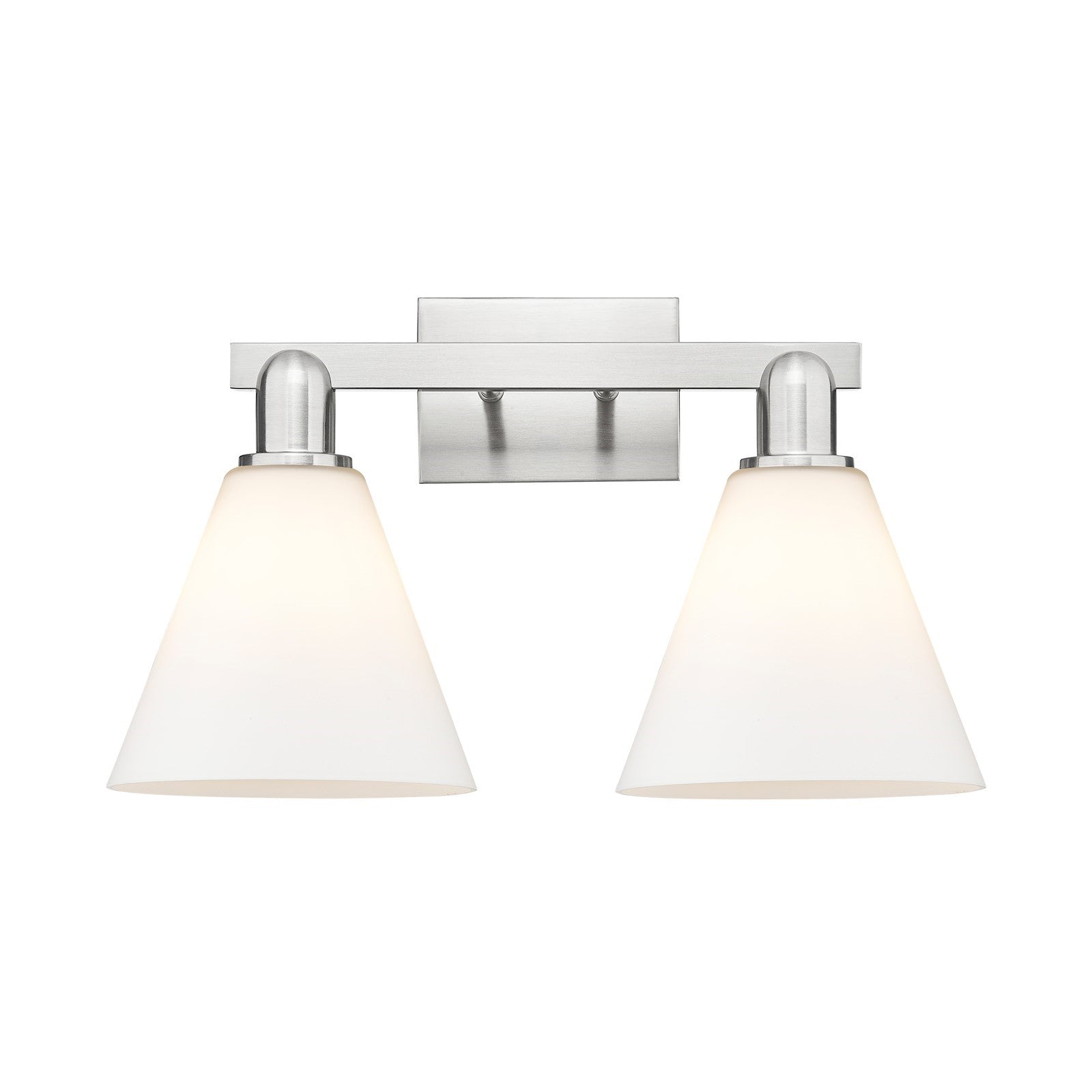 Innovations Berkshire Glass 19in 2-Light Bath Vanity Light | Brushed Satin Nickel Steel and Matte White Glass | Bathroom Vanity & | Model 716-2W-SN-GBC-81