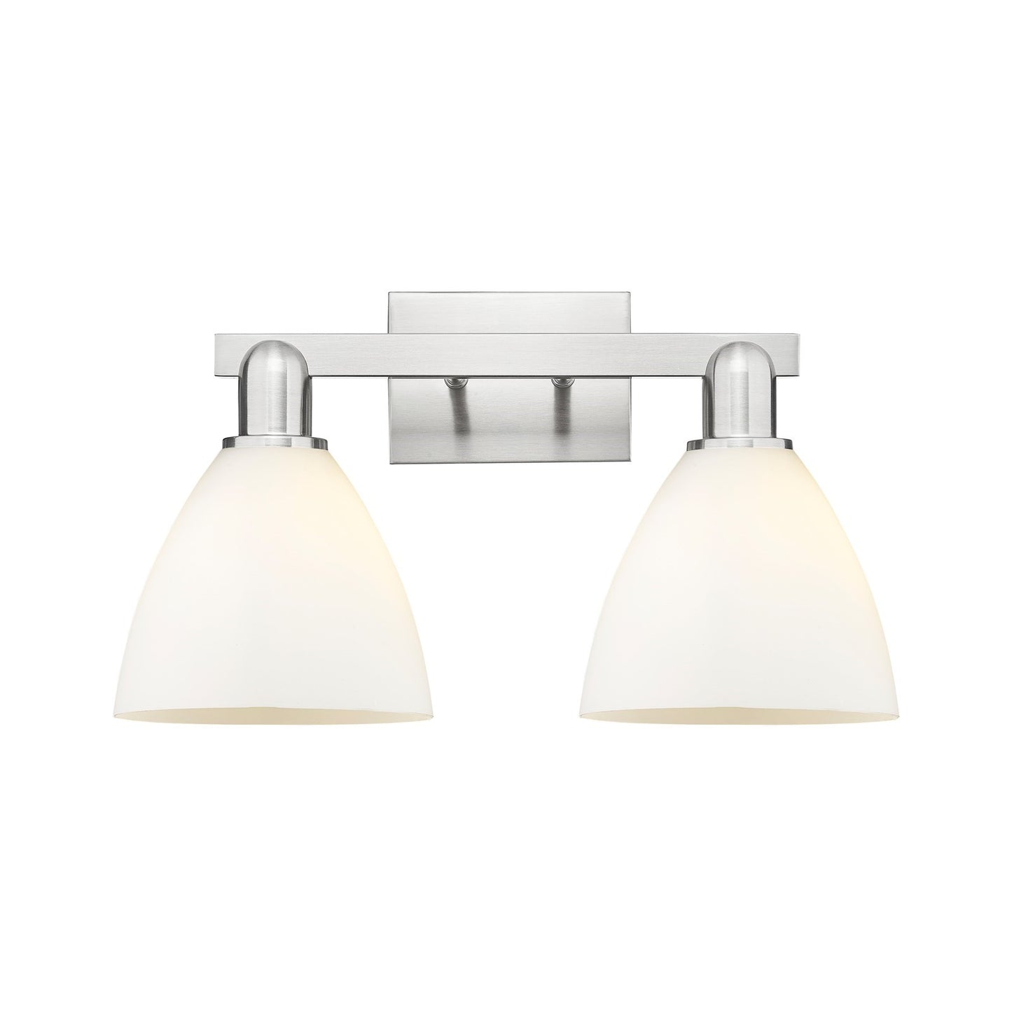 Innovations Bristol 19in 2-Light Bath Vanity Light | Industrial Brushed Satin Nickel and Matte White Glass | Bathroom Vanity | Model 716-2W-SN-GBD-751