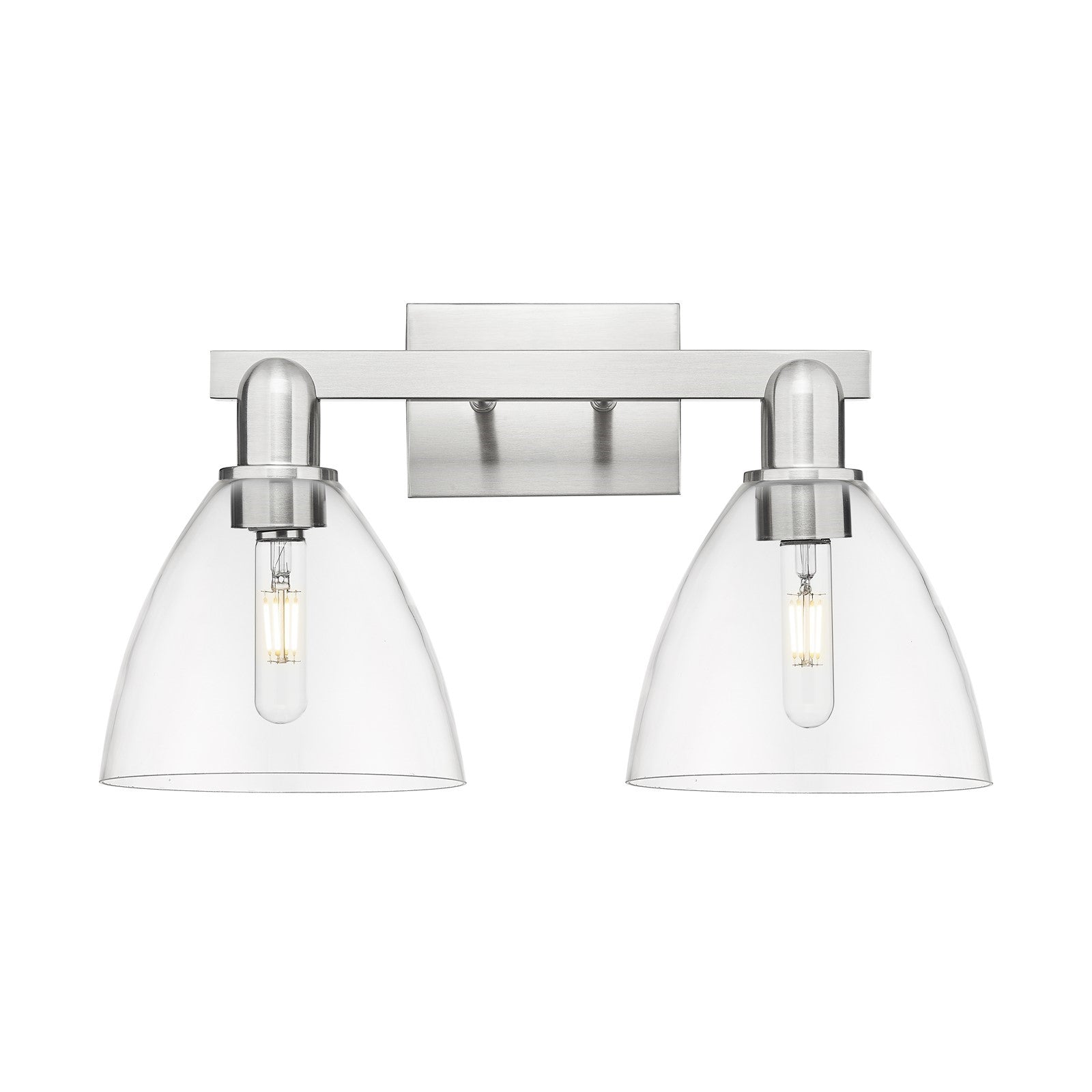 Innovations Bristol 19in 2-Light Bath Vanity Light | Industrial Brushed Satin Nickel and Clear Glass | Bathroom Vanity | 18.5 x | Model 716-2W-SN-GBD-752