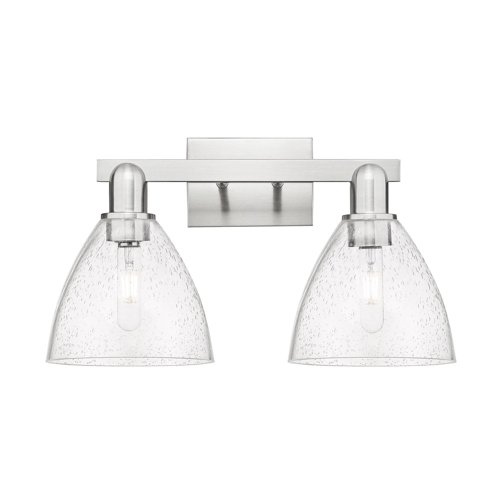 Innovations Bristol 19in 2-Light Bath Vanity Light | Industrial Brushed Satin Nickel and Seedy Glass | Bathroom Vanity | 18.5 x | Model 716-2W-SN-GBD-754
