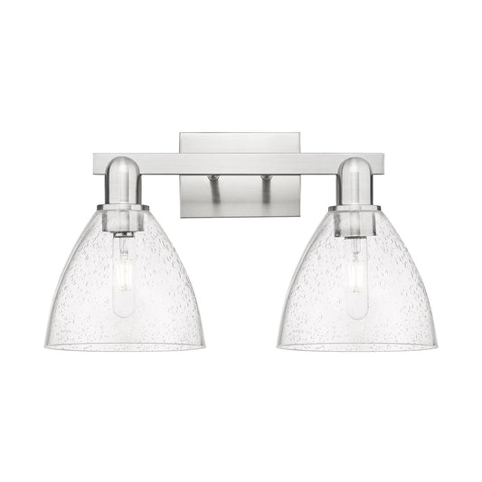 Innovations Bristol 19in 2-Light Bath Vanity Light | Industrial Brushed Satin Nickel and Seedy Glass | Bathroom Vanity | 18.5 x | Model 716-2W-SN-GBD-754