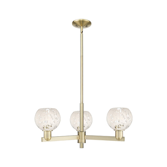 Innovations Lighting White Mouchette 28in 3-Light Pendant | Industrial Antique Brass and White Glass | Kitchen Island & | Model 716-3CR-AB-G1216-6WM