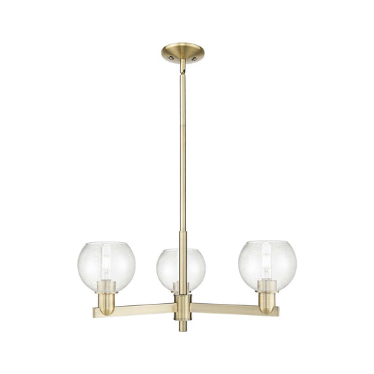 Innovations Athens 28in 3-Light Pendant | Industrial Antique Brass and Seedy Glass | Kitchen Island & Dining Room | 27.62 x | Model 716-3CR-AB-G124-6