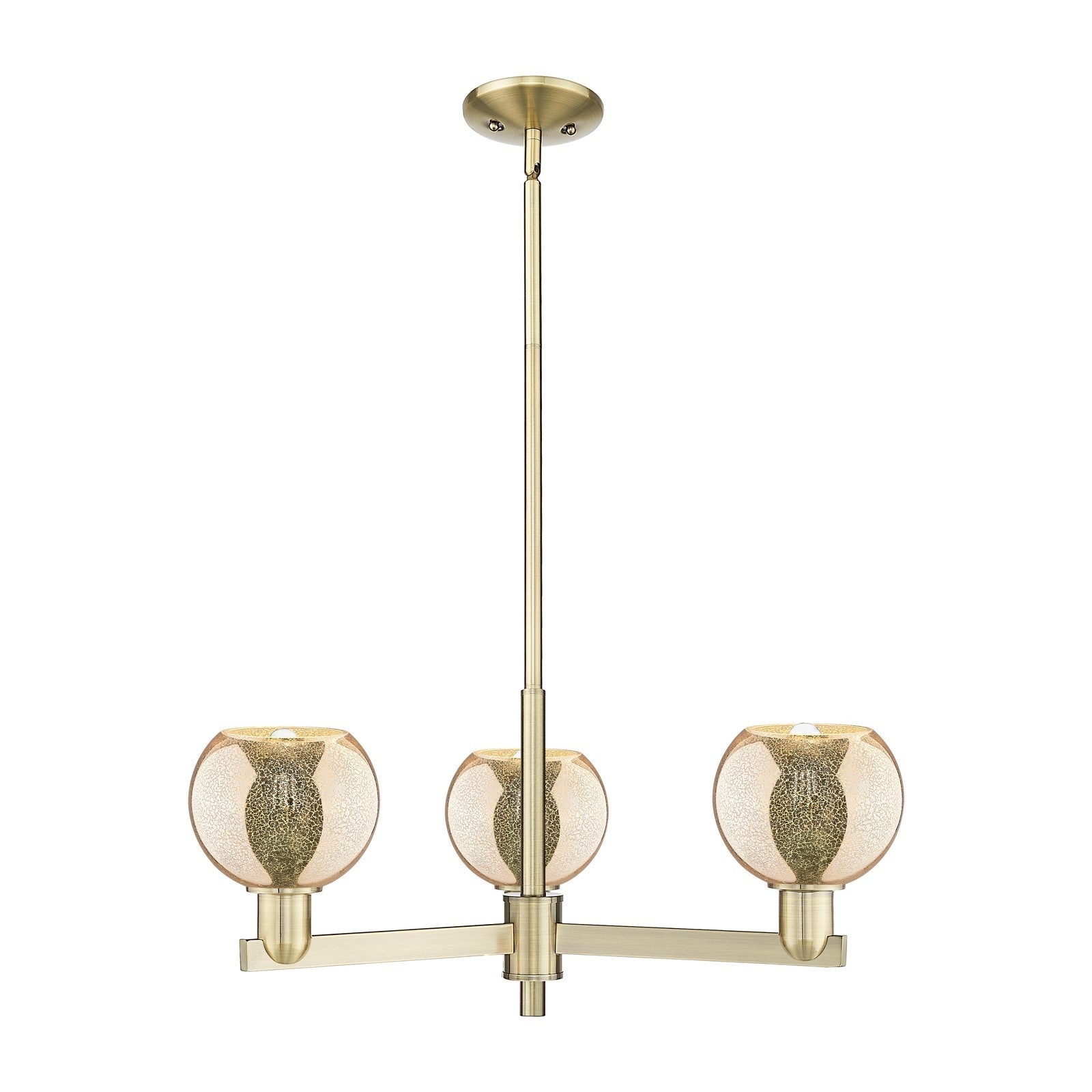 Innovations Athens 28in 3-Light Pendant | Industrial Antique Brass Steel and Mercury Glass | Kitchen Island & Dining Room | Model 716-3CR-AB-G128-6