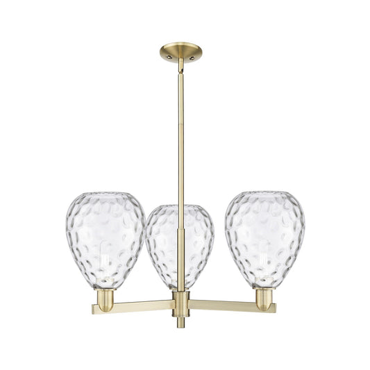 Innovations Waverly 30in 3-Light Pendant | Industrial Antique Brass and Clear Glass | Kitchen Island & Dining Room | 29.75 x 29.75 | Model 716-3CR-AB-G372