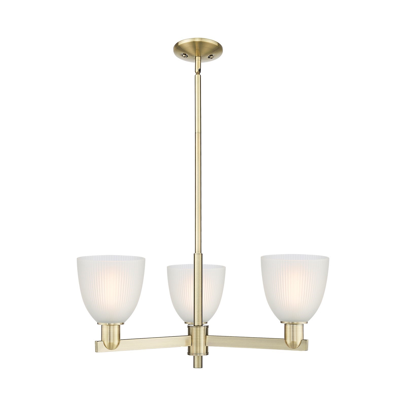 Innovations Castile 28in 3-Light Pendant | Industrial Antique Brass Steel and White Glass | Kitchen Island & Dining Room | 27.75 x | Model 716-3CR-AB-G381