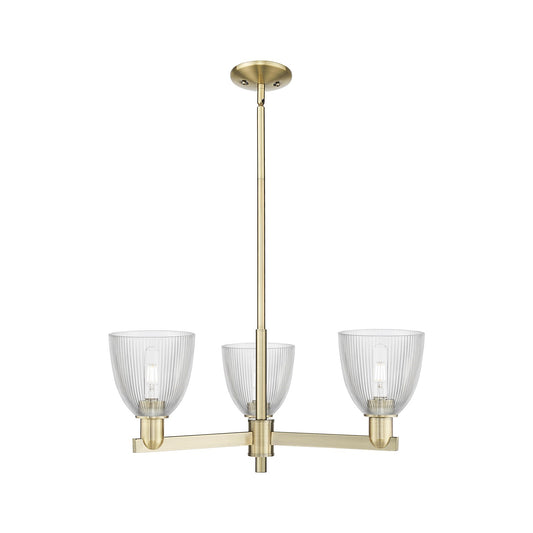 Innovations Castile 28in 3-Light Pendant | Industrial Antique Brass Steel and Clear Glass | Kitchen Island & Dining Room | 27.75 x | Model 716-3CR-AB-G382
