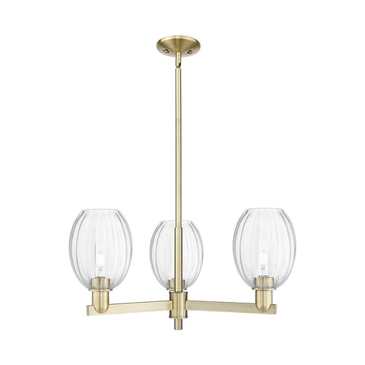 Innovations Preston 3Lt 18" Bell Stem Chandelier, AB/Clear - 716-3CR-AB-G459-6CL