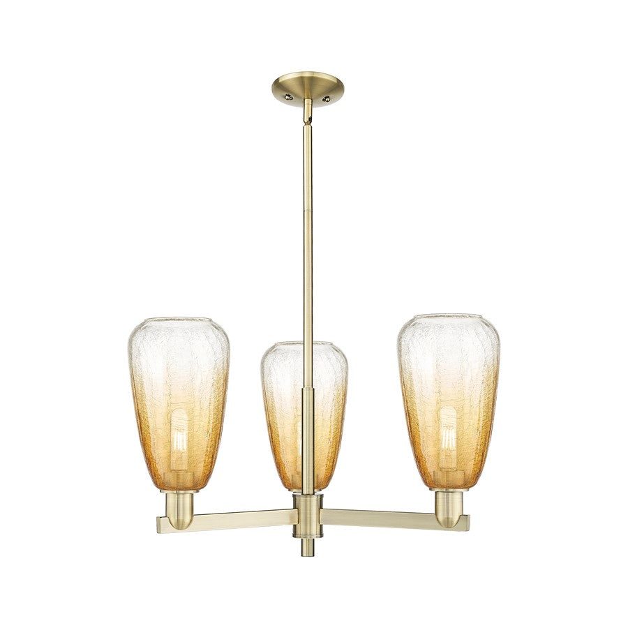 Innovations BH Almond 3Lt 18" Stem Chandelier, AB/AM - 716-3CR-AB-G480-6AM