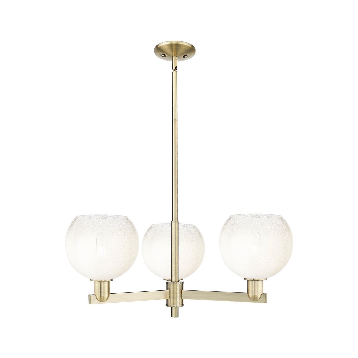 Innovations Brookhaven Globe 30in 3-Light Pendant | Industrial Antique Brass and Opal Glass | Kitchen Island & Dining Room | Model 716-3CR-AB-G483-8OP