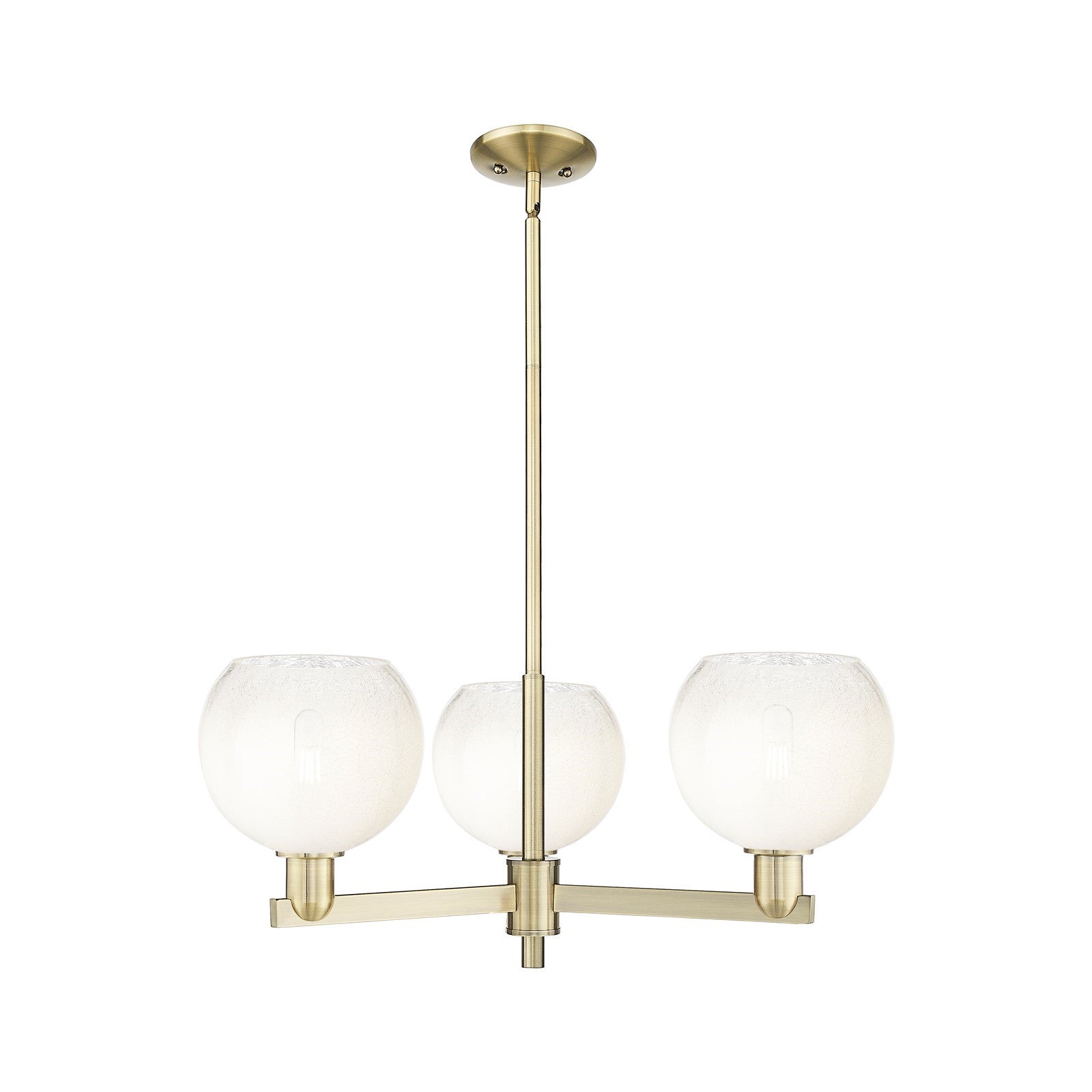 Innovations Brookhaven Globe 30in 3-Light Pendant | Industrial Antique Brass and Opal Glass | Kitchen Island & Dining Room | Model 716-3CR-AB-G483-8OP