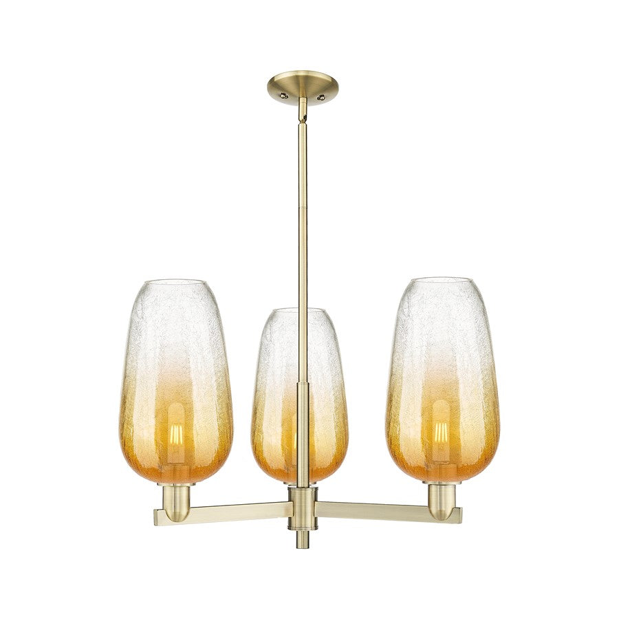 Innovations BH Flute 3Lt 18" Stem Chandelier, AB/AM - 716-3CR-AB-G484-7AM