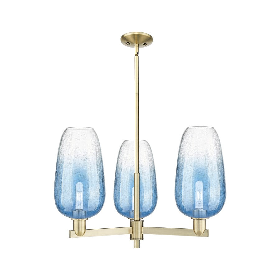 Innovations BH Flute 3Lt 18" Stem Chandelier, AB/SB - 716-3CR-AB-G484-7SB