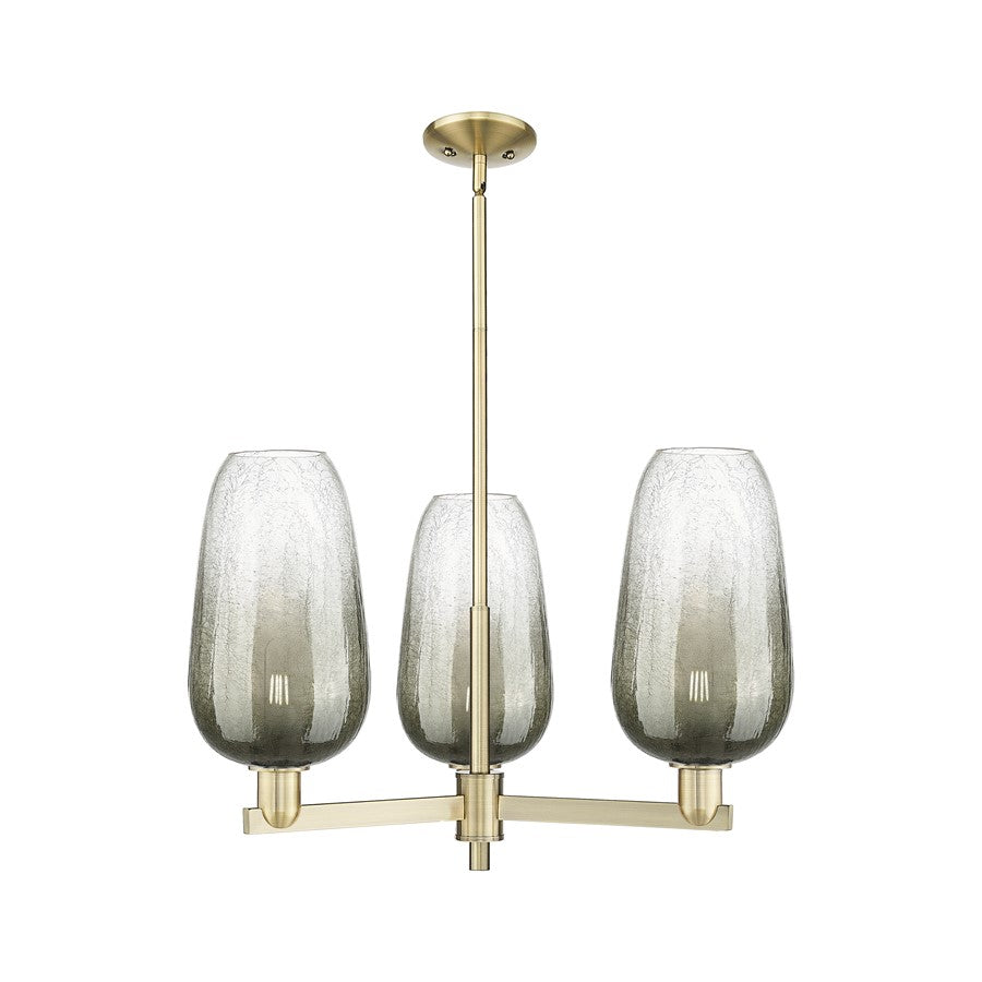 Innovations BH Flute 3Lt 18" Stem Chandelier, AB/SL - 716-3CR-AB-G484-7SL