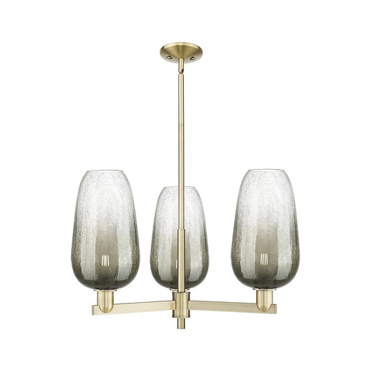 Innovations BH Flute 3Lt 18" Stem Chandelier, AB/SL - 716-3CR-AB-G484-7SL