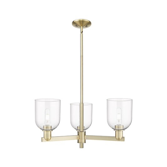 Innovations Bella 27in 3-Light Pendant | Industrial Antique Brass and Clear Glass | Kitchen Island & Dining Room | 27.25 x | Model 716-3CR-AB-G558-6CL