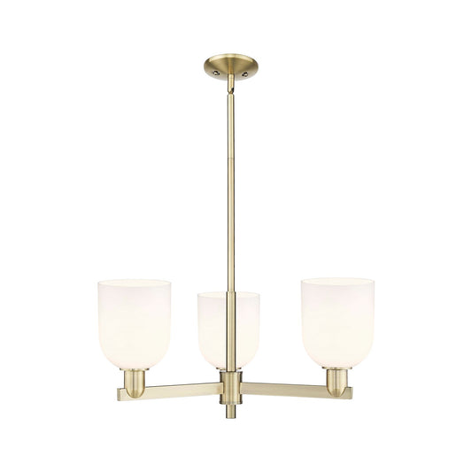 Innovations Bella 27in 3-Light Pendant | Industrial Antique Brass Steel and White Glass | Kitchen Island & Dining Room | Model 716-3CR-AB-G558-6GWH
